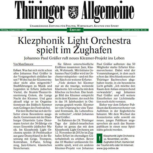 Klezphonik Light Orchestra spielt im Zughafen